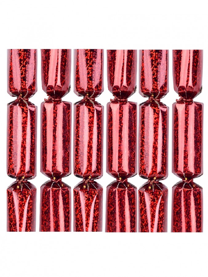 Mini Red Holographic Effect Christmas Cracker Bon Bons - 8 x 13cm