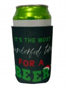 Assorted 10cm Santa Suit Or Christmas Text Themed Stubby & Can Holders