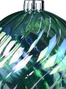 12cm Transparent Turquoise Iridescent Swirl Christmas Ball Bauble