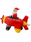 2.1m Santa Rocket Aeroplane Animated & Illuminated Christmas Inflatable