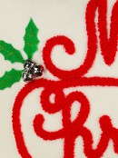 48cm Red Terry Towel Cursive Text Merry Christmas Cushion