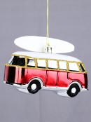 13cm Shiny Red Kombi With Rooftop Surfboard Christmas Tree Ornament