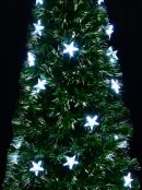 Cool White Fibre Optic Christmas Tree With 230 Tips & Star Decorations - 1.8m