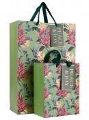 Small Elegant Native Australian Protea & Foliage Christmas Gift Bag | 23cm