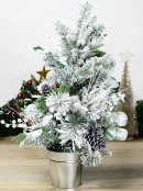 Frosty Winter Potted Foliage Bouquet Christmas Tree With 70 Tips - 66cm