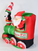 Santa Fun Railways Train Illuminated Christmas Inflatable Display - 1.8m