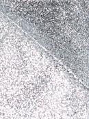 Silver Glitter & Flecks Christmas Ribbon With Silver Glitter Edging - 3m