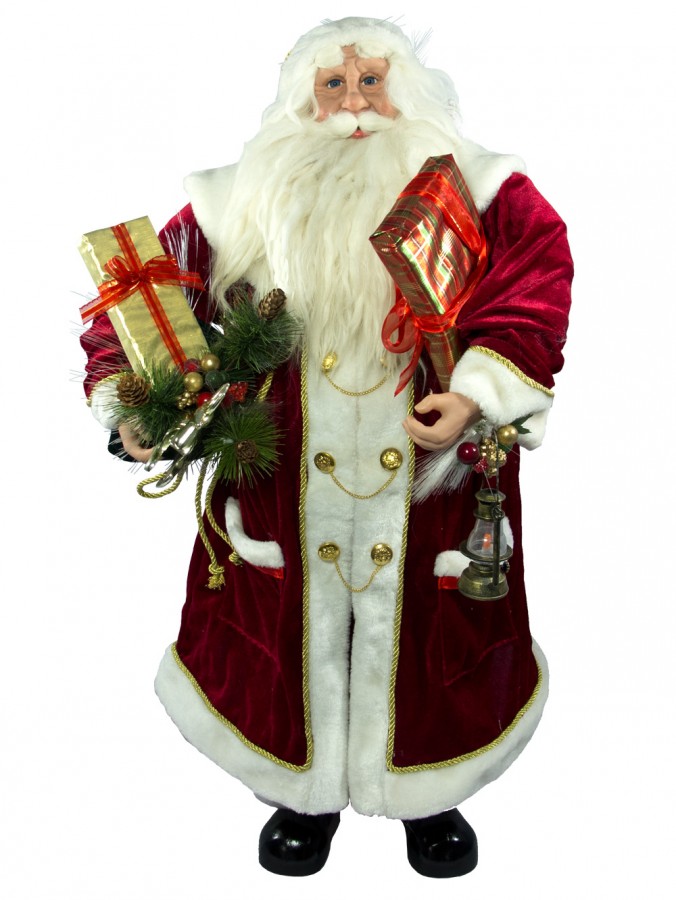 Traditional Santa With Gifts Fibre Optic Animation - 90cm