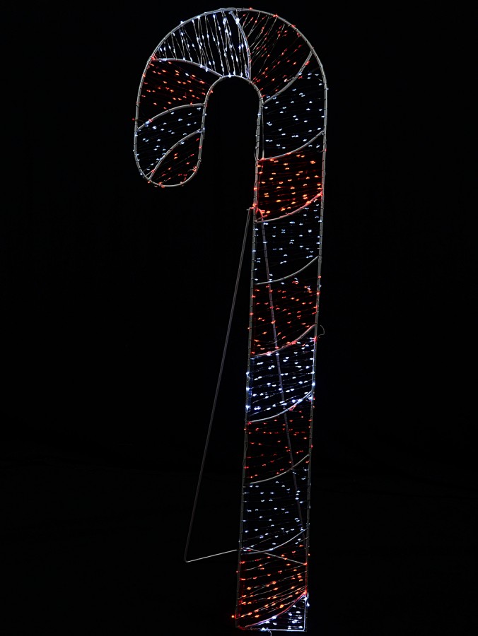 1.2m Vibrant Red & Cool White LED Candy Cane String Light Display