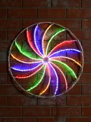 Blue, Red, Green & Yellow LED Spiral Wheel Silhouette - 60cm
