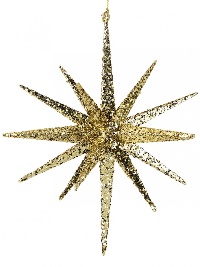 Dynamic Champagne Gold Statement 3D Radial Starburst Pendant | 21cm