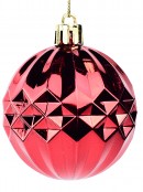 Red Assorted Shiny, Matte, Glitter & Pearl Christmas Baubles - 35 x 60mm