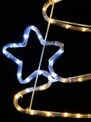 Warm & Cool White LED Christmas Tree With Stars Rope Light Silhouette - 83cm