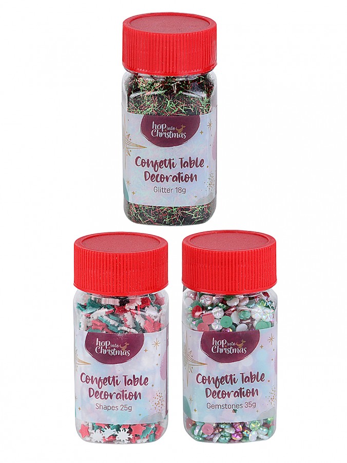 Assorted Glitter, Gemstones & Shapes Confetti Christmas Table Decoration