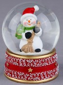 85mm Snowman Sweeper Mini Waterball Snow Globe Ornament