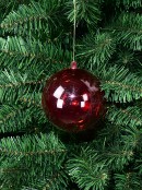 10cm Red Transparent Christmas Ball Bauble