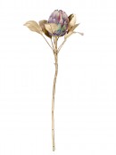 65cm Waratah-Like Protea Flower With Iridescent Glitter Long Christmas Stem