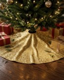 1.2m Metallic Gold Sequin & Glitter Starburst Christmas Tree Skirt