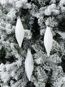 White With Iridescent Glitter Christmas Pine Cone Icicle Decorations - 4 x 14cm