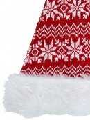 Red & White Knitted Sweater Look Santa Christmas Hat - One Size Fits Most