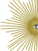 Gold Glitter Starburst With Diamante Christmas Tree Hanging Decoration - 17cm