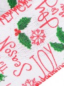 Snowflakes, Font & Mistletoes On Mesh Look Fabric Christmas Ribbon - 3m