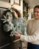 50cm Frosted Winter Christmas Wreath With Snowberries & Flocked Foliage