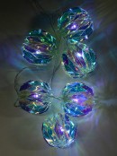 15 Iridescent Geometric Spheres String Light With Cool White LED - 2.1m