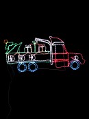 Ho Ho Ho Christmas Truck LED Rope Light Silhouette - 1.8m
