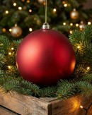 Regal Red Metallic Majestic Large Display Bauble | 20cm