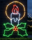 1m Dynamic Candle & Holly Outdoor Christmas LED Rope Light Display