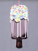 12cm Shiny Pink Popsicle With Frosting & Sprinkles Christmas Tree Ornament