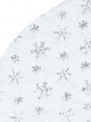 White Faux Fur Christmas Tree Skirt With Silver Sequin Snowflakes Pattern - 1m 