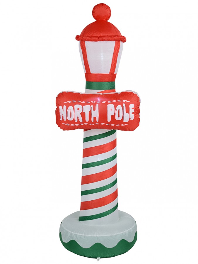 North Pole Street Lamp Illuminated Christmas Inflatable Display - 1.8m