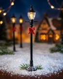 6x Illuminated Black Street Lamp Posts Village Accessories | 10cm