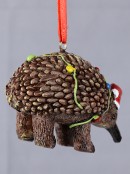 80mm Echidna With Fairy Lights Resin Christmas Tree Ornament