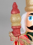 Large Classic Christmas Nutcracker With Finial Staff Decorative Ornament - 59cm
