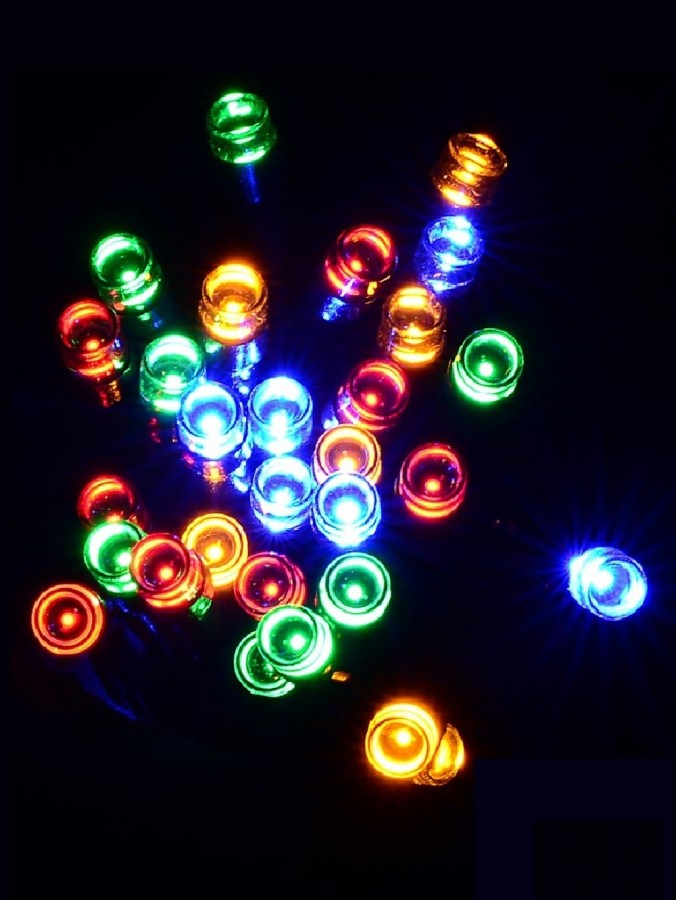 300 Multi Colour LED Concave Bulb Christmas Fairy String Lights - 15m