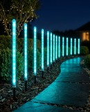 12x LED Meteor Shower Path Lights - Rainbow Multi Colour Tubes | 50cm