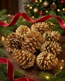 Natural Large Gold Glittered Pinecones | 200g