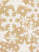 48cm Gold Snowflake Outline On White Stocking With Cuff & Pom Poms