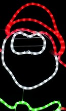Santa With Stop Sign LED Rope Light Silhouette - 90cm