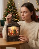Santa At Home Large LED Musical Christmas Snow Globe Lantern | 27cm