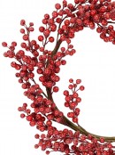 Decorative Lightly Frosted Red Berry Bare Vine Wreath - 63cm