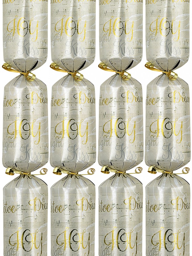 50x Sheet Music & Foil Script Matte Gold Christmas Bon Bons (Crackers) | 34cm