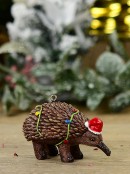 80mm Echidna With Fairy Lights Resin Christmas Tree Ornament