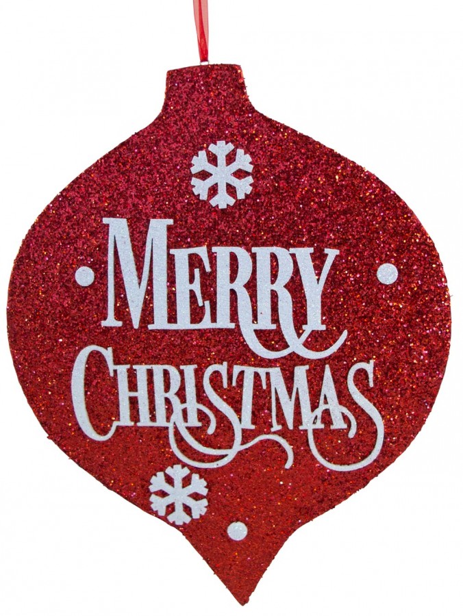 Red Bauble 2D Display Hanging Decoration - 35cm