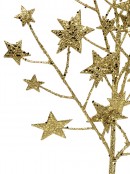Shiny Gold Glitter & Sequin Stars Decorative Christmas Spray Stem - 62cm