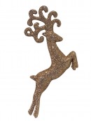 Chocolate, Copper & Gold Glittered Deer Decorations - 4 x 10cm