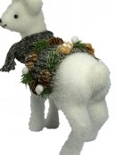 Flocked Styrofoam Furry Standing Reindeer Ornament - 33cm